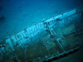 Looking down on cavel built motor boat